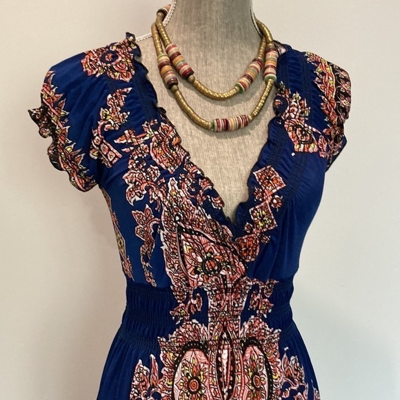 Blue Bohemian Maxi Dress - Picture 7 of 16